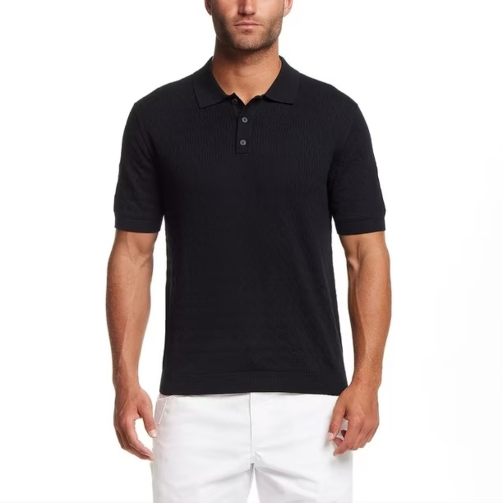 NWT WP Weatherproof Men's Staggered Rib Short Sleeve Polo